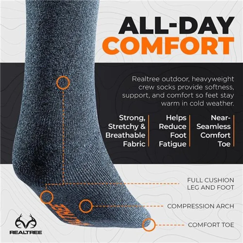 3 Pack Heavy Weight thermal Crew Sock - Thick Insulated Socks for Boots